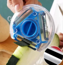 Matskalare & Urkärningsverktyg-Lollanda 2-pack 3-i-1 Multifunktionell roterande skalare - Grönsaksskalare & Råkostjärn & Potatisskalare