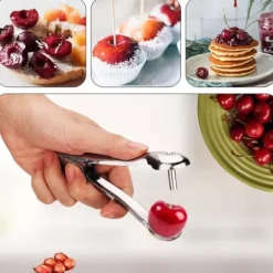 Matskalare & Urkärningsverktyg-Lollanda 2-pack multifunktionell körsbärskärnare i rostfritt stål – bärbar fruktkärnare, perfekt för att göra körsbärssylt