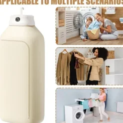 Lollanda Portabel Tørretumbler 400W, Vikbar Torktumlare, Lågljud med Timer, för Hem, Camping & Resor