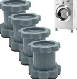 Tvättmaskiner-Lollanda Tvättmaskin Vibrationsdämpare Fötter 4-pack – Höjdjusterbara, Halkfria och Stötdämpande Kuddar för Tvättmaskin och Torktumlare