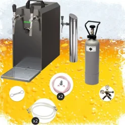 Öltapp - STREAM 50 ölväska, genomströmningskylare, 2-rads torrkylare, upp till 55 liter / h - SVART UTGÅNG, KEG:utan, KEG 2:NC Adapter