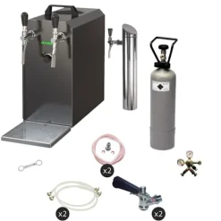 Ölkranar-Öltapp - STREAM 50 ölväska, genomströmningskylare, 2-rads torrkylare, upp till 55 liter / h - SVART UTGÅNG, KEG:Type G, KEG 2:Type M