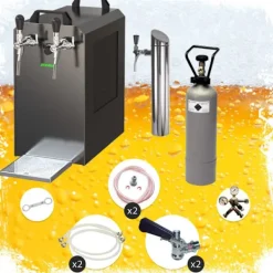 Ölkranar-Öltapp - STREAM 80 ölväska, genomströmningskylare, 2-rads torrkylare, KEG:5 liters adapter, KEG 2:utan