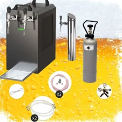 Ölkranar-Öltapp - STREAM 80 ölväska, genomströmningskylare, 2-rads torrkylare, KEG:5 liters adapter, KEG 2:utan