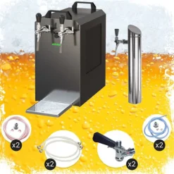 Öltapp - STREAM 80K ölväska, genomströmningskylare, 2-rads torrkylare, KEG 2:5 liters adapter, KEG:NC Adapter