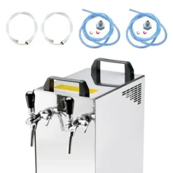 Ölkranar-öltapp Kontakt 40/K 2-linjers torrkylningsenhet av rostfritt stål, 50 liter/h, med membranpump, KEG:5 liters adapter, KEG 2:5 liters adapter