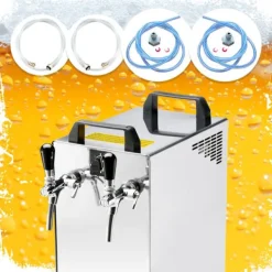 öltapp Kontakt 40/K 2-linjers torrkylningsenhet av rostfritt stål, 50 liter/h, med membranpump, Green Line, KEG:Type M, KEG 2:Type D