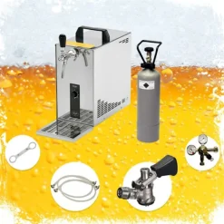 Öltapp, öldispenser, ölmaskin, ölautomat, ölkylare PYGMY 25, en linje torr kylare, 35 liter/h -Bierkoffer, waterchiller, Green Line, KEG:Type A