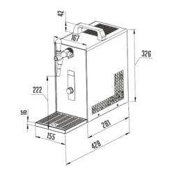 Öltapp, öldispenser, ölmaskin, ölautomat, ölkylare PYGMY 25, en linje torr kylare, 35 liter/h -Bierkoffer, waterchiller, Green Line, KEG:Type A