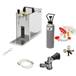 Ölkranar-Öltapp, Öltappingssystem, PYGMY 25, en linje torr kylare, 35 liter/h -Bierkoffer, waterchiller, Rengöringssats för kran och kagge, KEG:Type M
