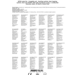 Öltapp ,PYGMY 20/K, med membranpump en linje torr kylanordning gjord av rostfritt stål, 25 liter/h, Green Line, KEG:5 liters adapter