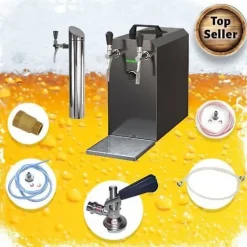 Öltapp STREAM 50K med luftpump, ölväska, genomströmningskylare 2-radig torr svalare, upp till 55 liter / h, KEG:5 liters adapter, KEG 2:KeyKeg