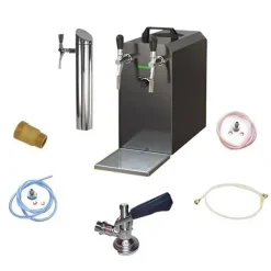 Öltapp STREAM 50K med luftpump, ölväska, genomströmningskylare 2-radig torr svalare, upp till 55 liter / h, KEG:5 liters adapter, KEG 2:KeyKeg