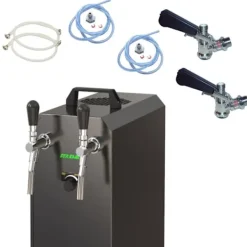 Öltapp STREAM 50K med luftpump ölkorg, flödeskylare 2-ledare torrkylare, upp till 55 liter/h - BLACK EDITION, KEG 2:Type D, KEG:NC Adapter