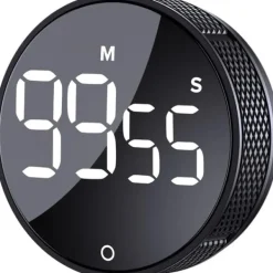 Magnetisk Digital KöksTimer - Stort LED-display, Nedräkning - Till Matlagning/Bakning/Klassrum (Svart)