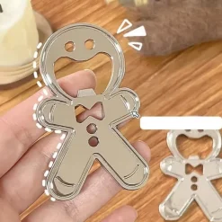 Magnetisk ölflasköppnare Söt pepparkakor i form av zinklegering platt flasköppnare för bartenderkylskåp