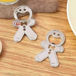 Magnetisk ölflasköppnare Söt pepparkakor i form av zinklegering platt flasköppnare för bartenderkylskåp