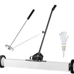 Rengöringsutrustning-Magnetisk sopmaskin 36 tum med hjul, teleskopiskt pickupverktyg, effektiv städning