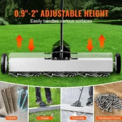 Rengöringsutrustning-Magnetisk sopmaskin 36 tum med hjul, teleskopiskt pickupverktyg, effektiv städning