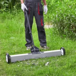 Rengöringsutrustning-Magnetisk sopmaskin 36 tum med hjul, teleskopiskt pickupverktyg, effektiv städning