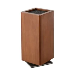 Magnetiskt Knivblock - Köksknivställ - 360° Roterande - Utan Knivar - 11×11×24,6 cm - Plommonfärgad