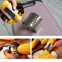 Majsskalare Rostfritt stål Roterbar Arbetstidsbesparande majsborttagare för matlagning i kök