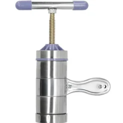 Pastamaskiner-Manuell nudelpress i rostfritt stål med pastapress och 5 formhuvuden för kök