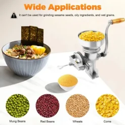 Matkvarnar-Manuell Spannmålskvarn - Handvevad Kornkvarn - För Vete Majs Nötter - Metall - För Hemmet - Silver