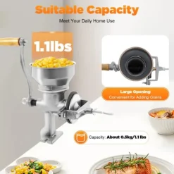 Matkvarnar-Manuell Spannmålskvarn - Handvevad Kornkvarn - För Vete Majs Nötter - Metall - För Hemmet - Silver