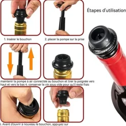 Manuell vinpumps TD® med 4 vinproppar vakuumpump för vin vakuumpump för vin för förvaring av rödvin