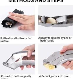 Vitlökspressar-Manuell Vitlökspress i Rostfritt Stål