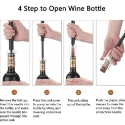 Drinkshakers & Drinkverktyg-Manuellt lufttryck Rödvin flasköppnare Nåltyp Vinflaska korkborttagare