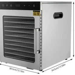 Matavtorkare, 10 brickor, justerbar temperatur,Silver