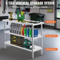 Matuppvärmare-Matberedningsbord i rostfritt stål, kommersiellt kök, arbetsbord 18