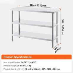 Matuppvärmare-Matberedningsbord i rostfritt stål, kommersiellt kök, arbetsbord 18