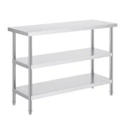 Matuppvärmare-Matberedningsbord i rostfritt stål, kommersiellt kök, arbetsbord 18