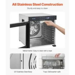 Matdehydrator, 10 brickor, 34x40.5x36.5 cm, rostfritt stål