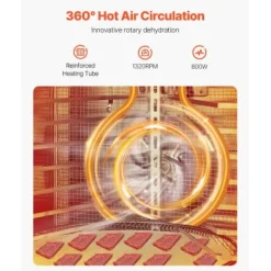 Matdehydrator, 12 brickor, 35,5x47,3x49,5 cm, rostfritt stål