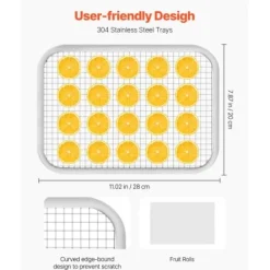 Torkugnar-Matdehydrator, 300x305x310 mm, rostfritt stål, elektrisk