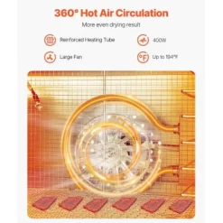 Torkugnar-Matdehydrator, 300x305x310 mm, rostfritt stål, elektrisk