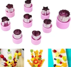Kakformar-Matdekoration Söt Shaper Hållbar Köksverktyg Skärform 9-Delat Set Kak Skär Grönsaker och Frukt DIY Skärset