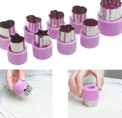 Kakformar-Matdekoration Söt Shaper Hållbar Köksverktyg Skärform 9-Delat Set Kak Skär Grönsaker och Frukt DIY Skärset