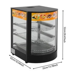 Matuppvärmare-Matdisplayvärmare, 3 nivåer, temperaturkontroll,svart