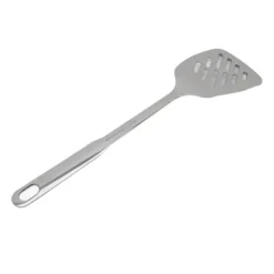Stekspadar-Matlagningssked Rostsäker Smidigt 304 rostfritt stålspatel Halkbeständigt handtag Matlagningssked för hemköksstål (med hål)