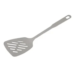 Stekspadar-Matlagningssked Rostsäker Smidigt 304 rostfritt stålspatel Halkbeständigt handtag Matlagningssked för hemköksstål (med hål)