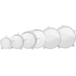 Matlock av silikon för livsmedel 6 delar Flexibel, återanvändbar, förvaringslock för mat Utsträckbara lock för sparande