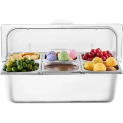 Ishink & Kylare-Matserveringsbehållare, 54,6x36,5x31 cm, rostfritt stål