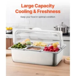 Ishink & Kylare-Matserveringsbehållare, 54,6x36,5x31 cm, rostfritt stål