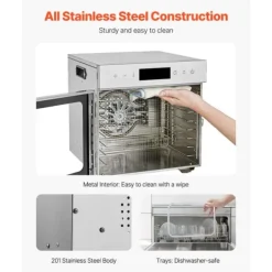 Torkugnar-Mattorkarmaskin med 8 brickor, Rostfritt Stål, 400W, För Torkning av Kött och Frukt