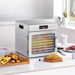 Torkugnar-Mattorkarmaskin med 8 brickor, Rostfritt Stål, 400W, För Torkning av Kött och Frukt